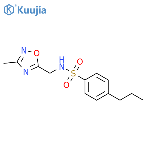 N-(3-methyl-1,2,4-oxadiazol-5-yl)methyl-4-propylbenzene-1-sulfonamide structure