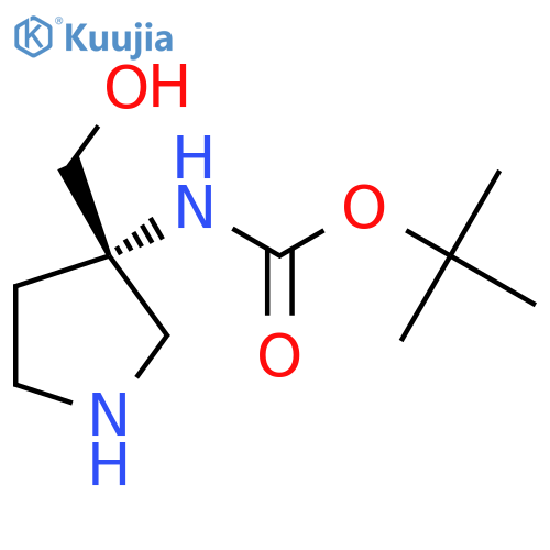tert-butyl N-[(3S)-3-(hydroxymethyl)pyrrolidin-3-yl]carbamate structure