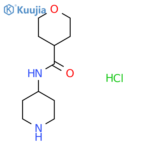 N-(piperidin-4-yl)tetrahydro-2H-pyran-4-carboxamide hydrochloride structure