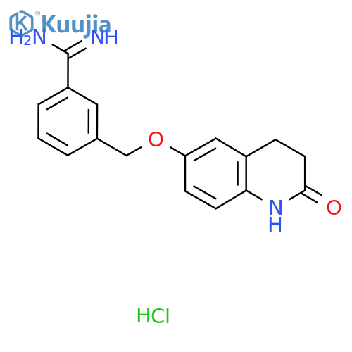 3-{[(2-Oxo-1,2,3,4-tetrahydroquinolin-6-yl)oxy]methyl}benzene-1-carboximidamide hydrochloride structure