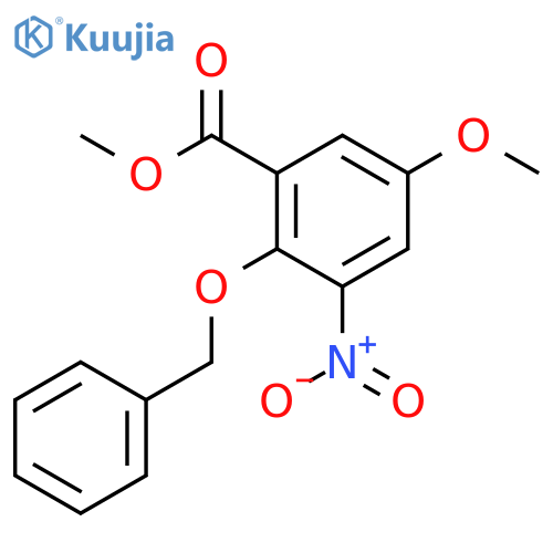Methyl 2-(benzyloxy)-5-methoxy-3-nitrobenzenecarboxylate structure