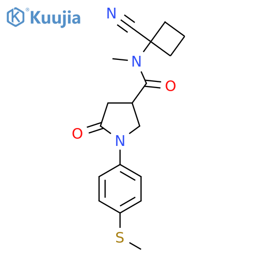 N-(1-cyanocyclobutyl)-N-methyl-1-[4-(methylsulfanyl)phenyl]-5-oxopyrrolidine-3-carboxamide structure