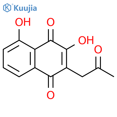 1,4-Naphthalenedione,3,5-dihydroxy-2-(2-oxopropyl)- structure