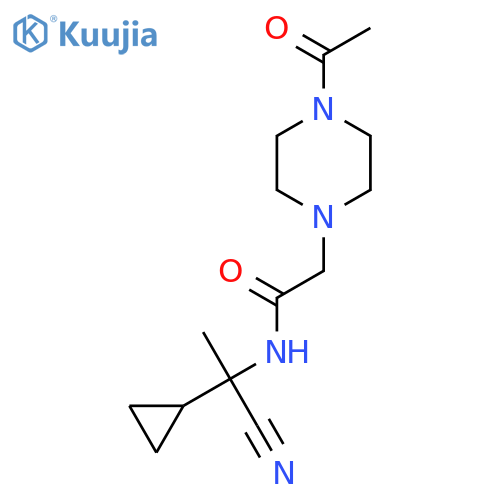 2-(4-acetylpiperazin-1-yl)-N-(1-cyano-1-cyclopropylethyl)acetamide structure