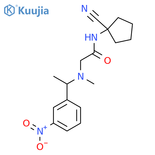 N-(1-cyanocyclopentyl)-2-{methyl[1-(3-nitrophenyl)ethyl]amino}acetamide structure