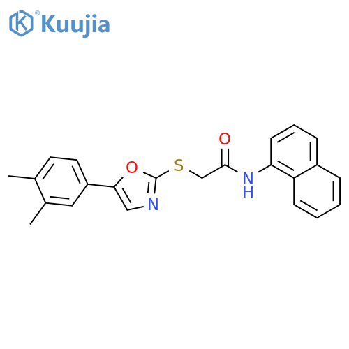 2-{[5-(3,4-dimethylphenyl)-1,3-oxazol-2-yl]sulfanyl}-N-(naphthalen-1-yl)acetamide structure