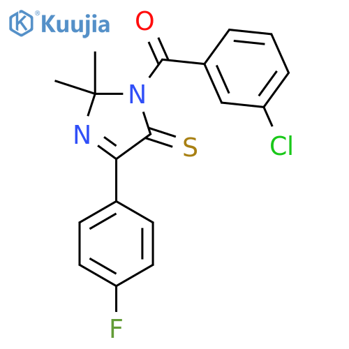 1-(3-chlorobenzoyl)-4-(4-fluorophenyl)-2,2-dimethyl-2,5-dihydro-1H-imidazole-5-thione structure