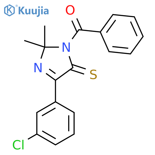 1-benzoyl-4-(3-chlorophenyl)-2,2-dimethyl-2,5-dihydro-1H-imidazole-5-thione structure
