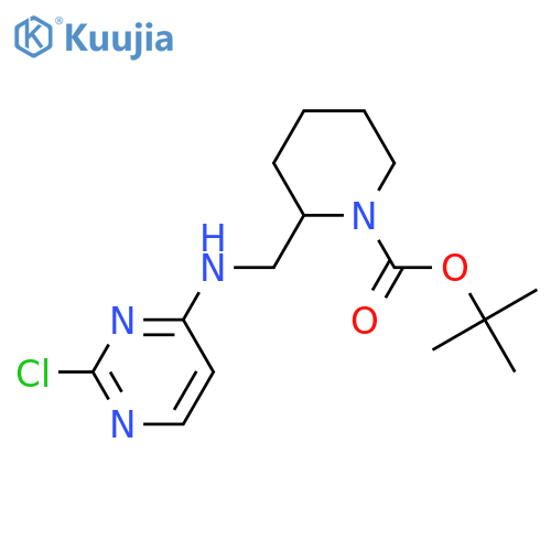 2-[(2-Chloro-pyrimidin-4-ylamino)-methyl]-piperidine-1-carboxylic acid tert-butyl ester structure
