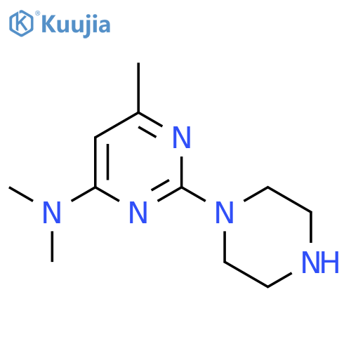 N,N,6-trimethyl-2-(piperazin-1-yl)pyrimidin-4-amine structure