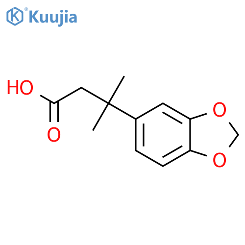 3-(1,3-dioxaindan-5-yl)-3-methylbutanoic acid structure