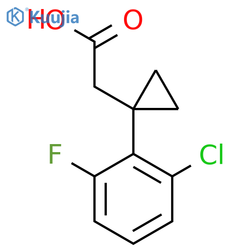 2-1-(2-chloro-6-fluorophenyl)cyclopropylacetic acid structure