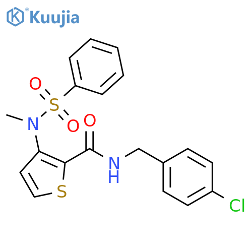 N-[(4-chlorophenyl)methyl]-3-(N-methylbenzenesulfonamido)thiophene-2-carboxamide structure