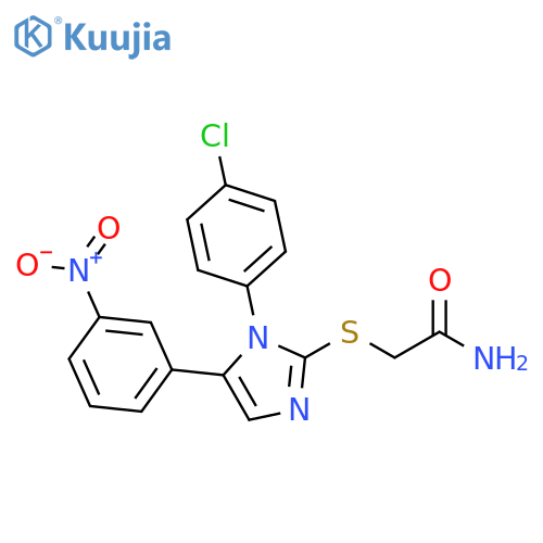2-{[1-(4-chlorophenyl)-5-(3-nitrophenyl)-1H-imidazol-2-yl]sulfanyl}acetamide structure