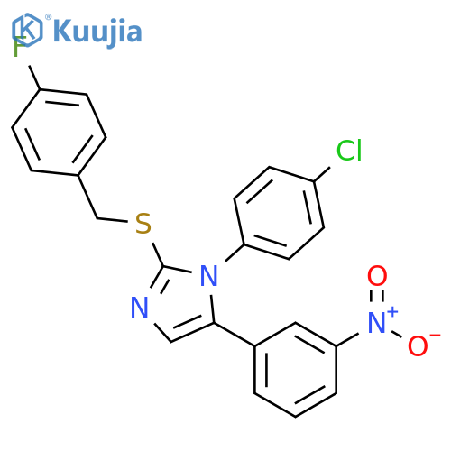 1-(4-chlorophenyl)-2-{[(4-fluorophenyl)methyl]sulfanyl}-5-(3-nitrophenyl)-1H-imidazole structure
