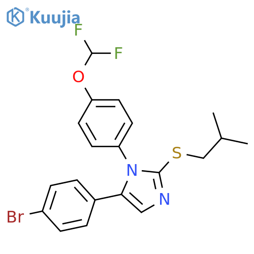 5-(4-bromophenyl)-1-[4-(difluoromethoxy)phenyl]-2-[(2-methylpropyl)sulfanyl]-1H-imidazole structure