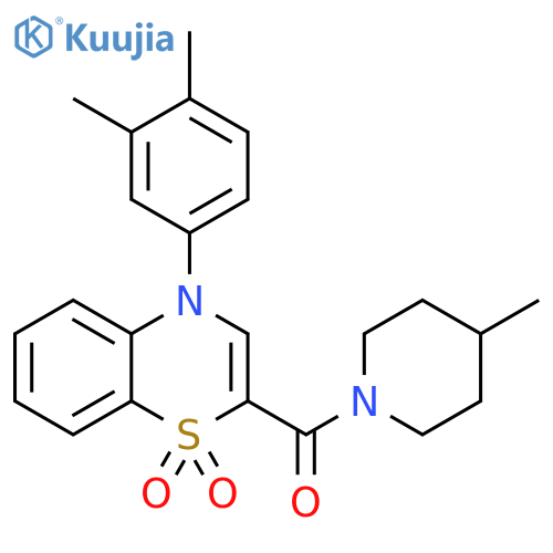 4-(3,4-dimethylphenyl)-2-(4-methylpiperidine-1-carbonyl)-4H-1lambda6,4-benzothiazine-1,1-dione structure