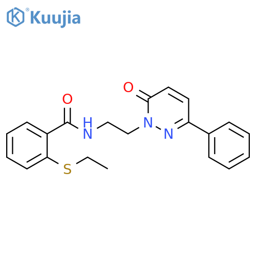 2-(ethylsulfanyl)-N-[2-(6-oxo-3-phenyl-1,6-dihydropyridazin-1-yl)ethyl]benzamide structure