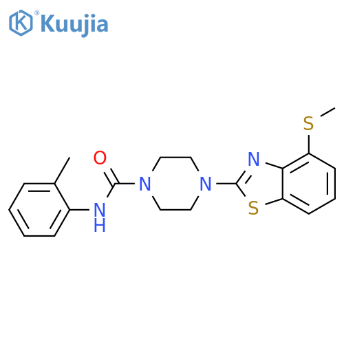 N-(2-methylphenyl)-4-[4-(methylsulfanyl)-1,3-benzothiazol-2-yl]piperazine-1-carboxamide structure
