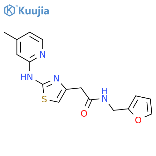 N-[(furan-2-yl)methyl]-2-{2-[(4-methylpyridin-2-yl)amino]-1,3-thiazol-4-yl}acetamide structure