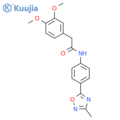 2-(3,4-dimethoxyphenyl)-N-4-(3-methyl-1,2,4-oxadiazol-5-yl)phenylacetamide structure