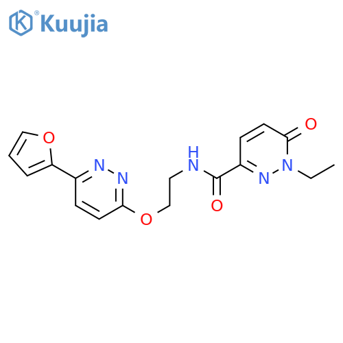 1-ethyl-N-(2-{6-(furan-2-yl)pyridazin-3-yloxy}ethyl)-6-oxo-1,6-dihydropyridazine-3-carboxamide structure