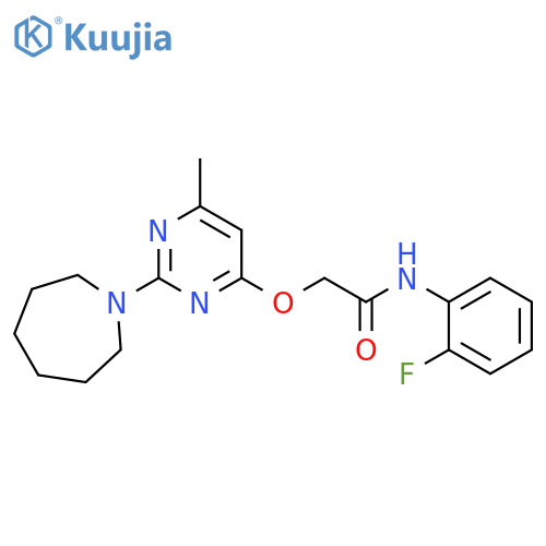 2-{[2-(azepan-1-yl)-6-methylpyrimidin-4-yl]oxy}-N-(2-fluorophenyl)acetamide structure