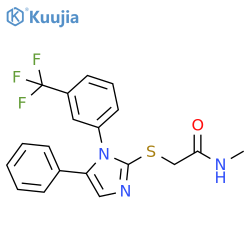 N-methyl-2-({5-phenyl-1-[3-(trifluoromethyl)phenyl]-1H-imidazol-2-yl}sulfanyl)acetamide structure
