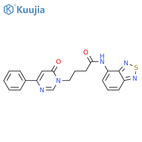 N-(2,1,3-benzothiadiazol-4-yl)-4-(6-oxo-4-phenyl-1,6-dihydropyrimidin-1-yl)butanamide structure