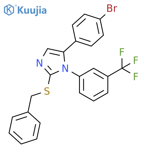 2-(benzylsulfanyl)-5-(4-bromophenyl)-1-[3-(trifluoromethyl)phenyl]-1H-imidazole structure