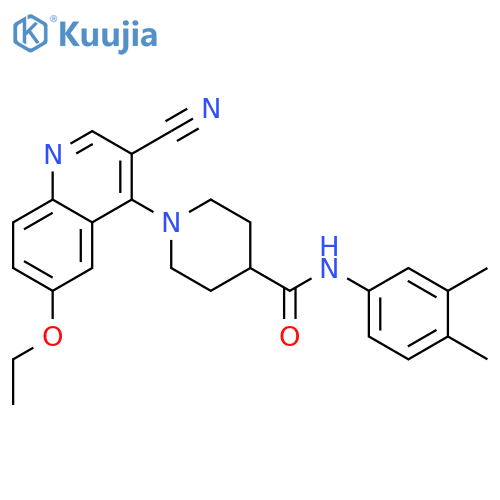 1-(3-cyano-6-ethoxyquinolin-4-yl)-N-(3,4-dimethylphenyl)piperidine-4-carboxamide structure