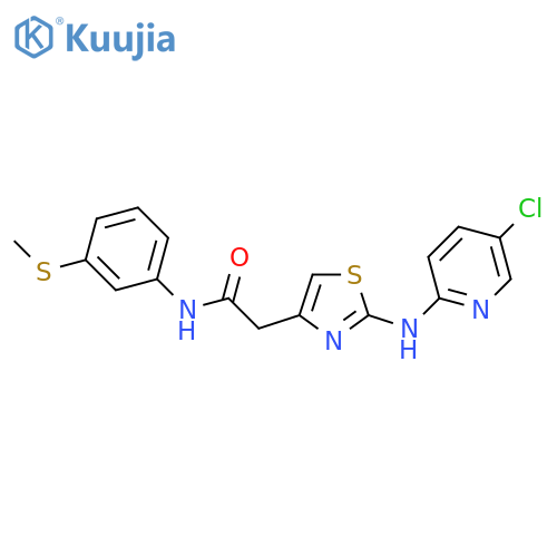 2-{2-[(5-chloropyridin-2-yl)amino]-1,3-thiazol-4-yl}-N-[3-(methylsulfanyl)phenyl]acetamide structure