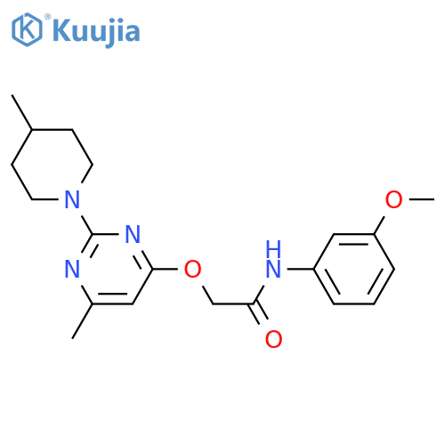 N-(3-methoxyphenyl)-2-{[6-methyl-2-(4-methylpiperidin-1-yl)pyrimidin-4-yl]oxy}acetamide structure
