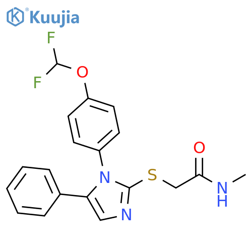 2-({1-[4-(difluoromethoxy)phenyl]-5-phenyl-1H-imidazol-2-yl}sulfanyl)-N-methylacetamide structure