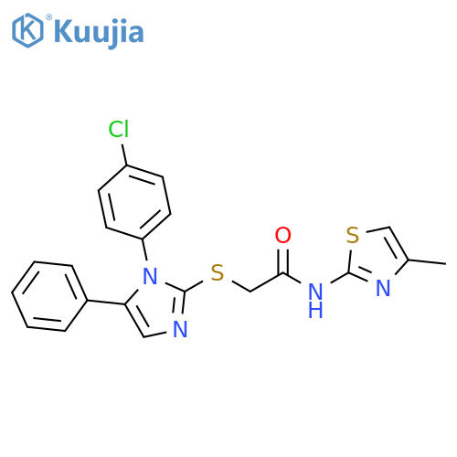 2-{[1-(4-chlorophenyl)-5-phenyl-1H-imidazol-2-yl]sulfanyl}-N-(4-methyl-1,3-thiazol-2-yl)acetamide structure
