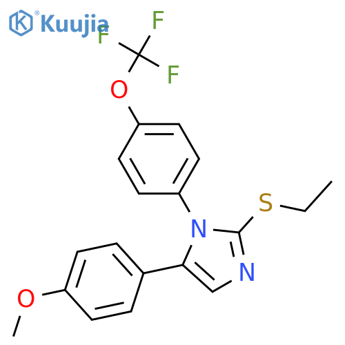 2-(ethylsulfanyl)-5-(4-methoxyphenyl)-1-[4-(trifluoromethoxy)phenyl]-1H-imidazole structure