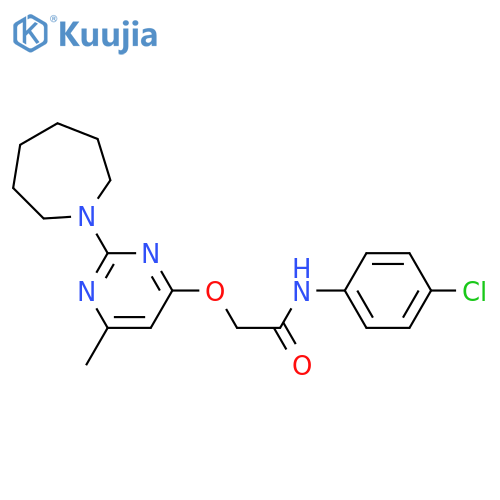 2-{[2-(azepan-1-yl)-6-methylpyrimidin-4-yl]oxy}-N-(4-chlorophenyl)acetamide structure