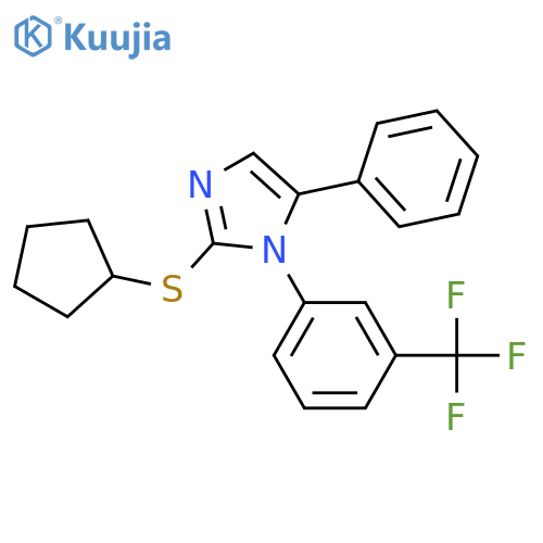 2-(cyclopentylsulfanyl)-5-phenyl-1-[3-(trifluoromethyl)phenyl]-1H-imidazole structure