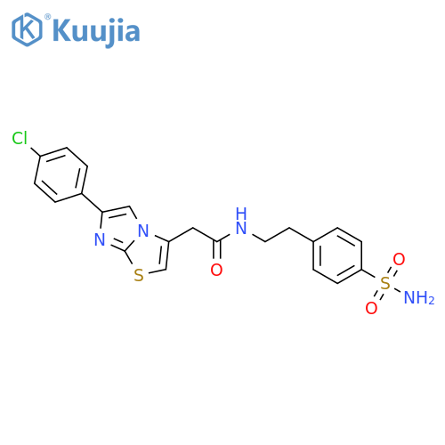 2-[6-(4-chlorophenyl)imidazo[2,1-b][1,3]thiazol-3-yl]-N-[2-(4-sulfamoylphenyl)ethyl]acetamide structure