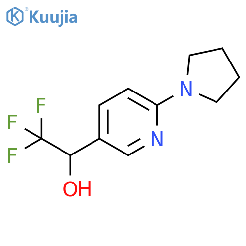 2,2,2-trifluoro-1-6-(pyrrolidin-1-yl)pyridin-3-ylethan-1-ol structure