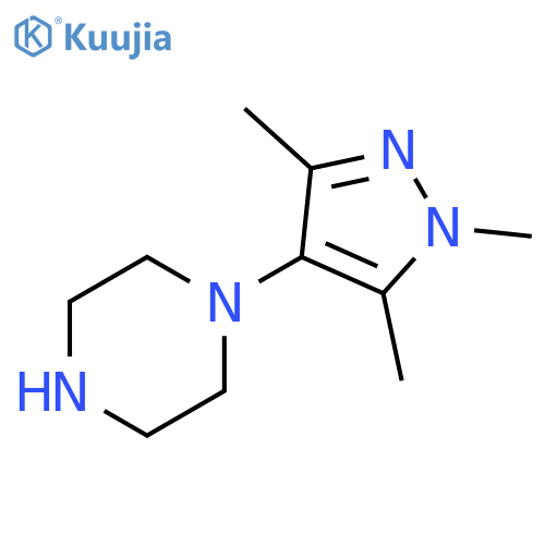 1-(trimethyl-1H-pyrazol-4-yl)piperazine structure