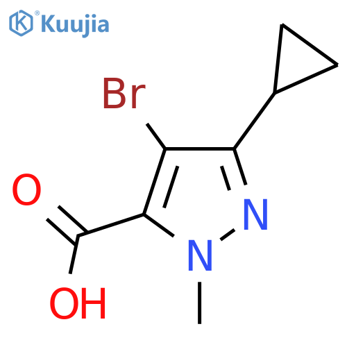 4-Bromo-3-cyclopropyl-1-methyl-1H-pyrazole-5-carboxylic acid structure