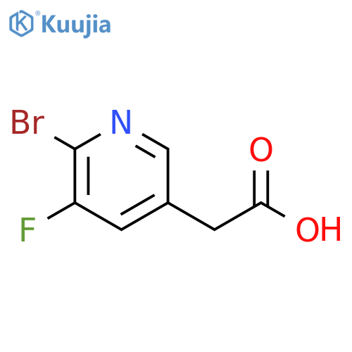 (6-Bromo-5-fluoro-pyridin-3-yl)-acetic acid structure