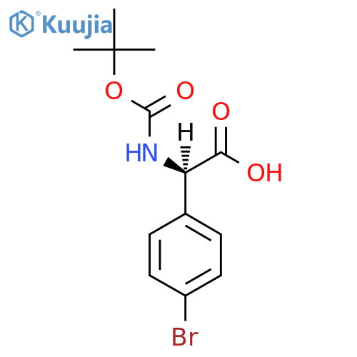 (R)-2-(4-Bromophenyl)-2-((tert-butoxycarbonyl)amino)acetic acid structure