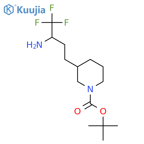 tert-butyl 3-(3-amino-4,4,4-trifluorobutyl)piperidine-1-carboxylate structure