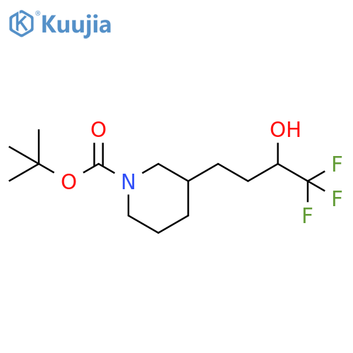 tert-butyl 3-(4,4,4-trifluoro-3-hydroxybutyl)piperidine-1-carboxylate structure