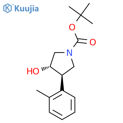 rac-tert-butyl (3R,4S)-3-hydroxy-4-(2-methylphenyl)pyrrolidine-1-carboxylate structure