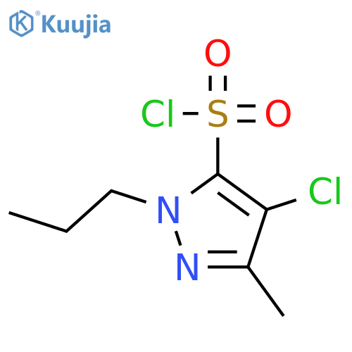 4-chloro-3-methyl-1-propyl-1H-pyrazole-5-sulfonyl chloride structure