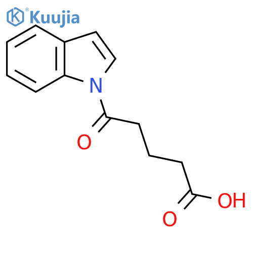 5-(1H-indol-1-yl)-5-oxopentanoic acid structure