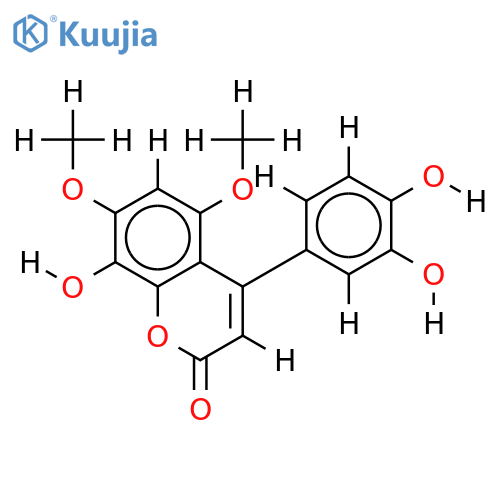 3',4',8-trihydroxy-5,7-dimethoxy-4-phenylcoumarin structure